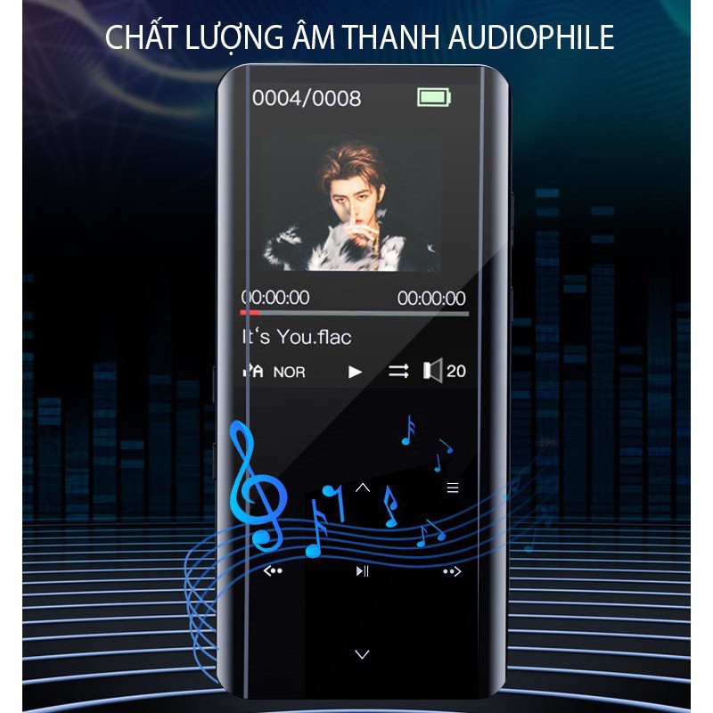 [HÀNG CHÍNH HÃNG] MÁY NGHE NHẠC MP3, XEM PHIM KHÔNG DÂY MÀN HÌNH CẢM ỨNG BLUETOOTH RUIZU D18 BỘ NHỚ TRONG 32GB