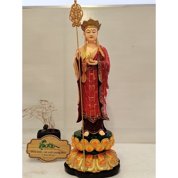 Tượng phật Địa tạng cao 87cm/ Mục kiền Liên 82cm