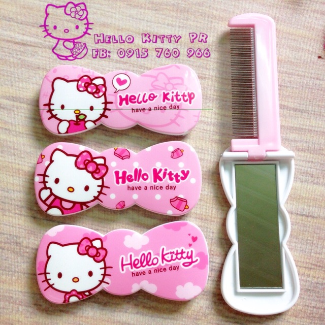 Gương lược bỏ túi Hello Kitty