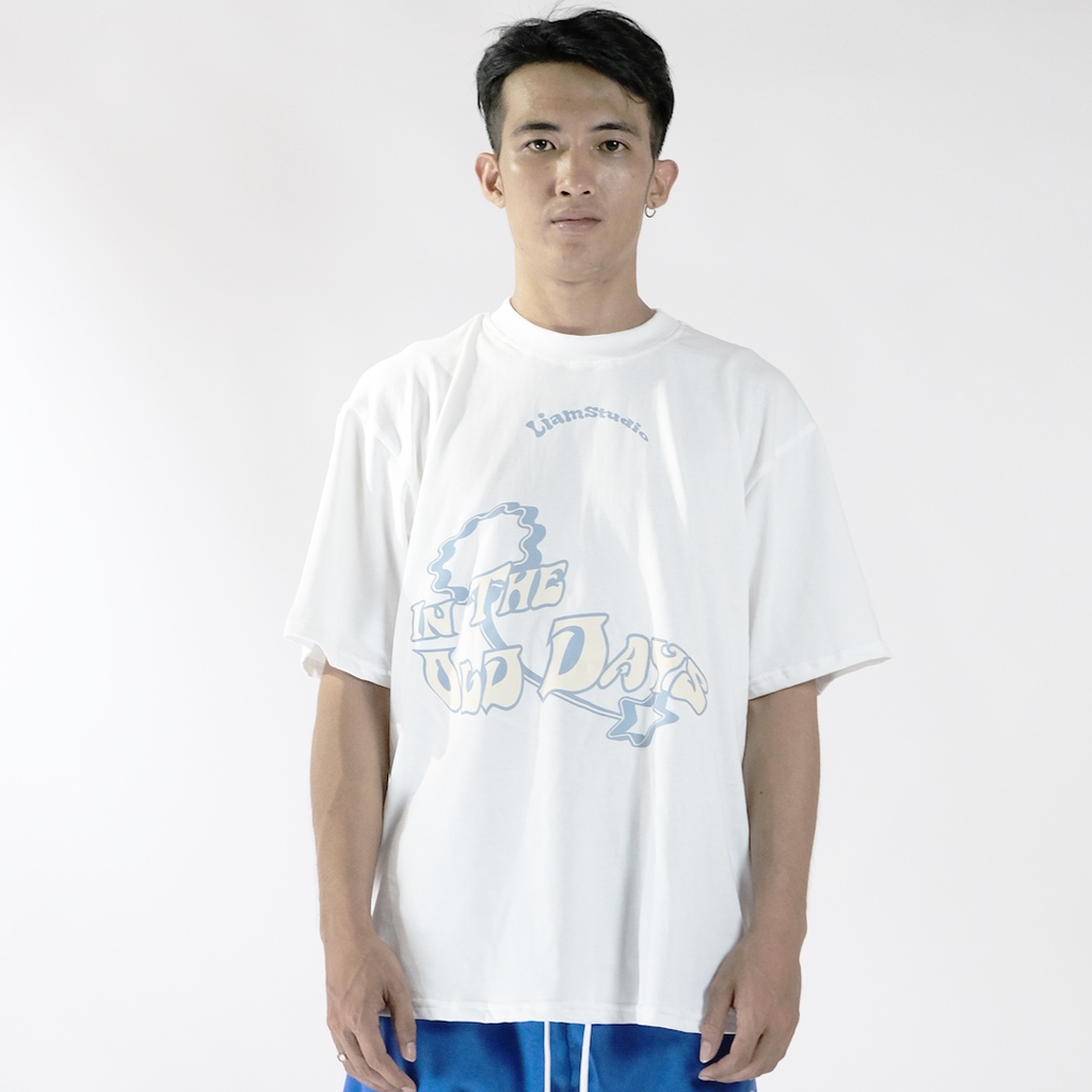 ÁO THUN UNISEX &quot; IN THE OLD DAYS &quot; 100% COTTON DÀY FORM OVERSIZE MÀU TRẮNG - liamstudio
