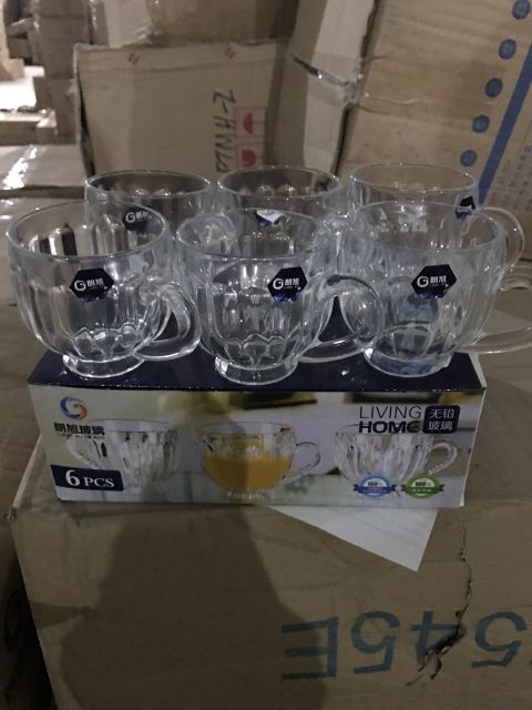 Bộ 6 ly cốc quai thủy tinh soga ( cốc zb )