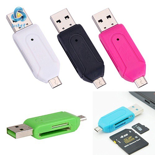 Đầu đọc thẻ nhớ USB OTG 2 trong 1 Micro USB TF SD dành cho máy tính / điện thoại