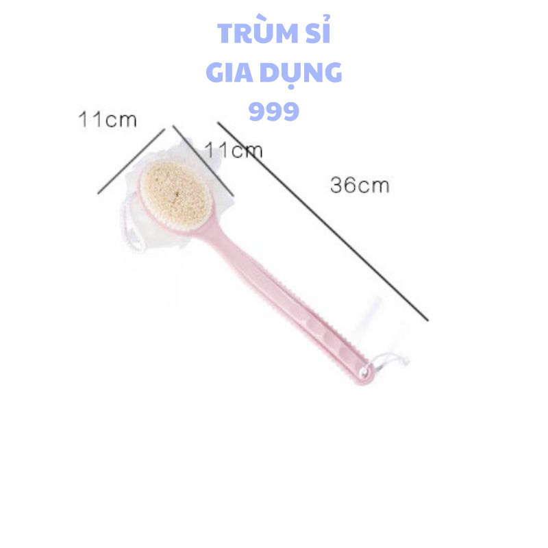 bàn chải chán dài kèm bông tắm,Bông Tắm Tạo Bọt Cao Cấp Cọ Kỳ Lưng Chất Liệu Cao Cấp An Toàn Cho Da