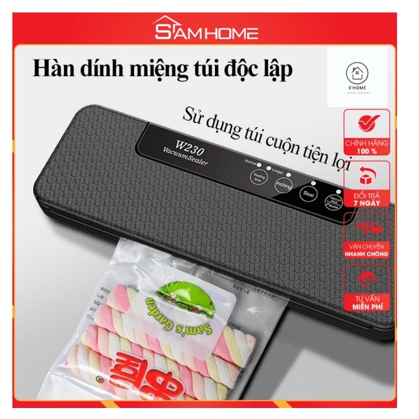 Máy Hút Chân Không Thực Phẩm W230 tự động, hút khô và hút ướt, hàn độc lập