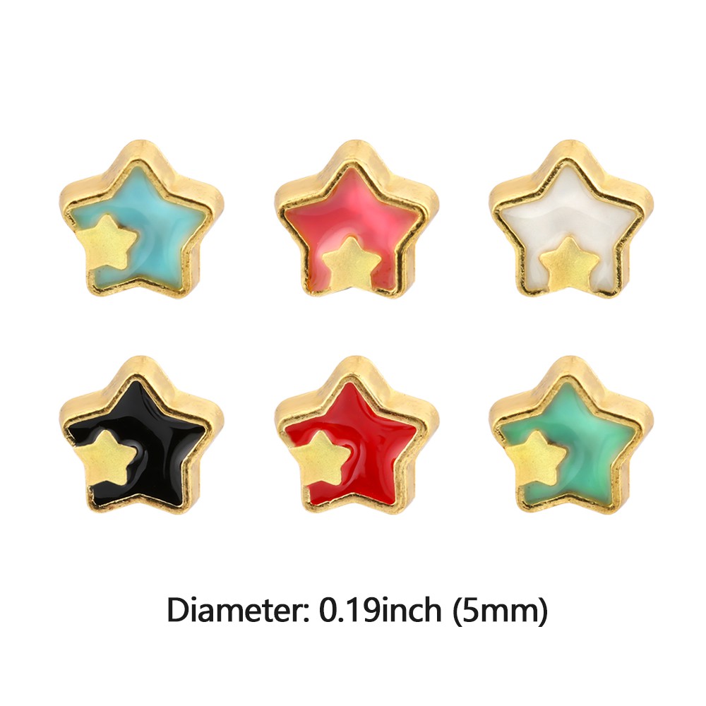 Set 20 Khóa Kim Loại Hình Ngôi Sao 5mm Cho Búp Bê