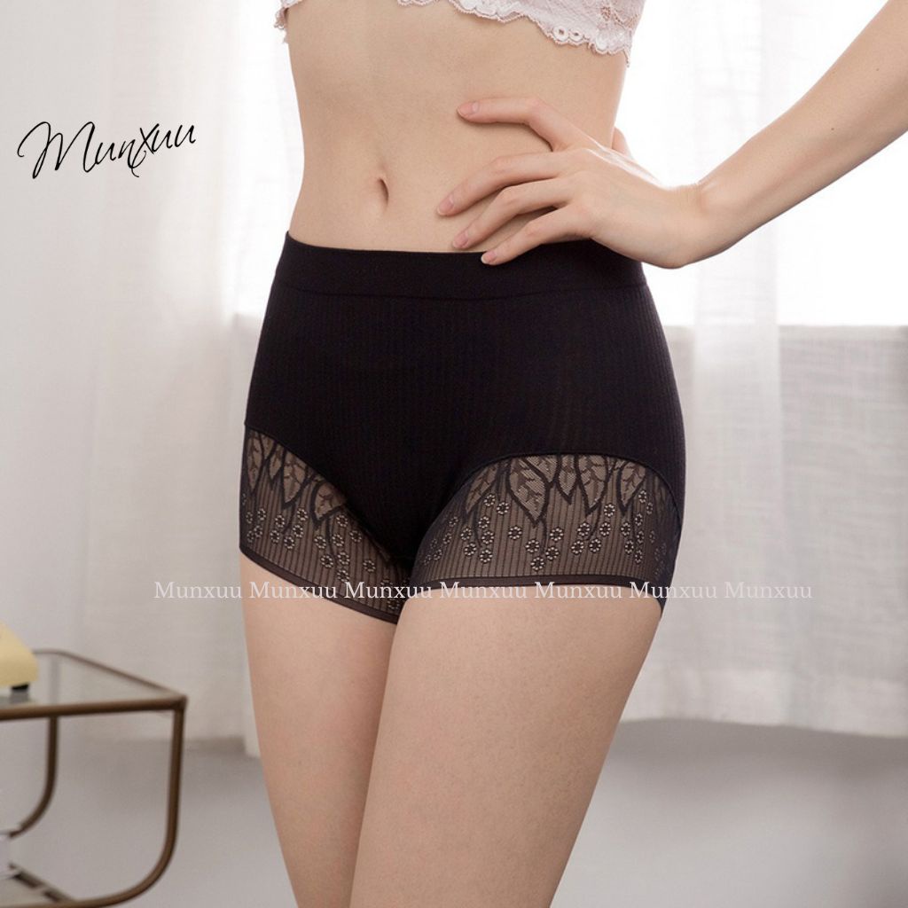 Quần mặc váy bảo hộ vải cotton lạnh cao cấp phối ren mềm co dãn, chống lộ chống hằn vết - MUNXUU QV07