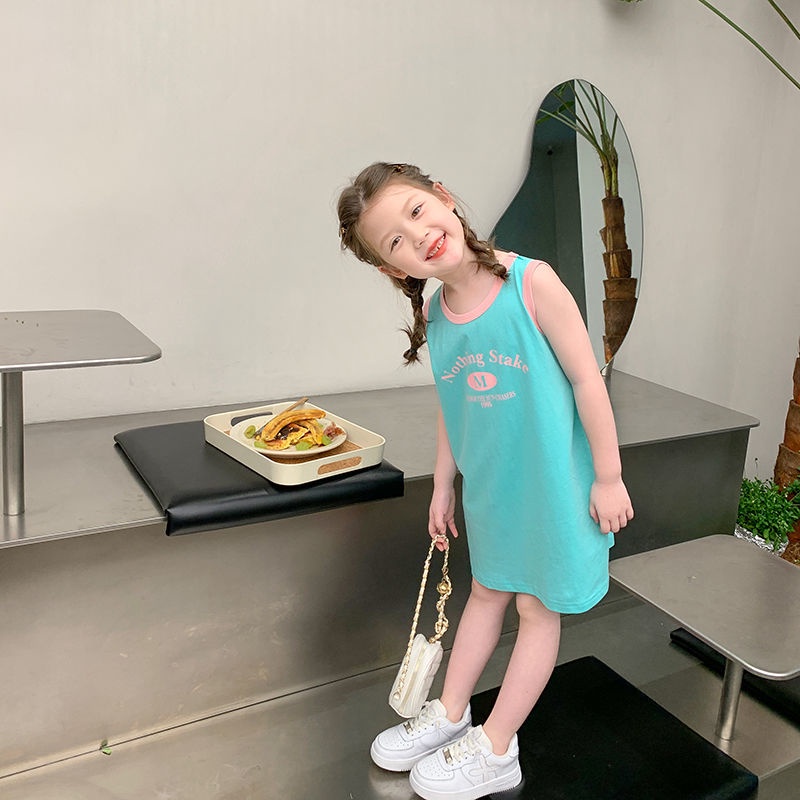 Đầm Sát Nách Dáng Vừa In Họa Tiết Xinh Xắn Thời Trang Cho Bé Gái