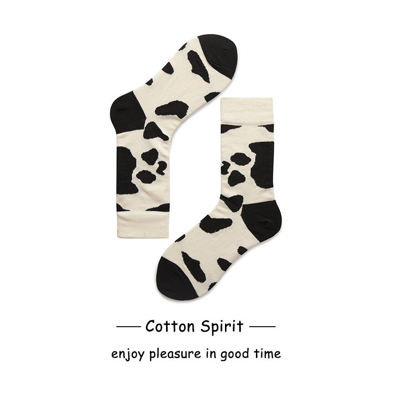Vớ Cổ Cao Cotton Thu Đông In Hình Hoạt Tiết Phong Cách Hàn Quốc Tất Cổ Cao Cặp Đôi Nam Nữ Kiểu Dáng Nhật Bản Ulzzang