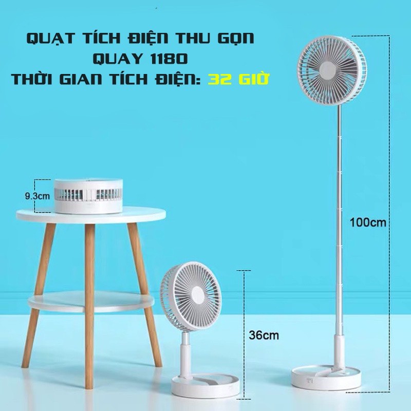 [XẢ KHO GIÁ SOCK] Quạt Tích Điện Đa Năng, Pin Lithium 7200mAh Chạy Liên Tục 6h, Xạc Đầy 8h, Bhanh đồi mới 7 ngày.