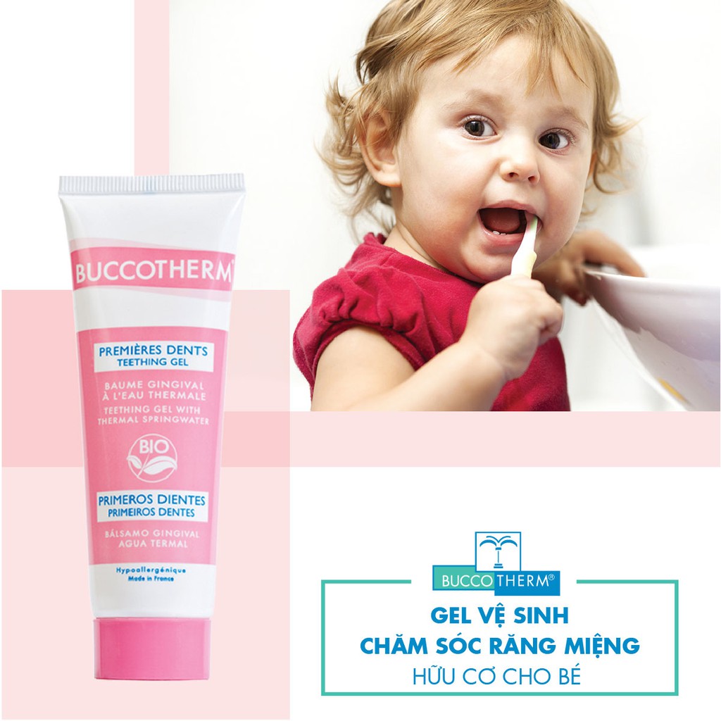 Kem đánh răng trẻ em hữu cơ Buccotherm 50ml an toàn - có thể nuốt được