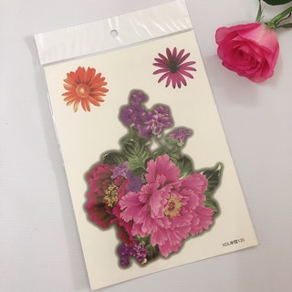Hình xăm dán hoa mẫu đơn màu 3d bắp tay- mua 2 tấm tặng 10x20cm