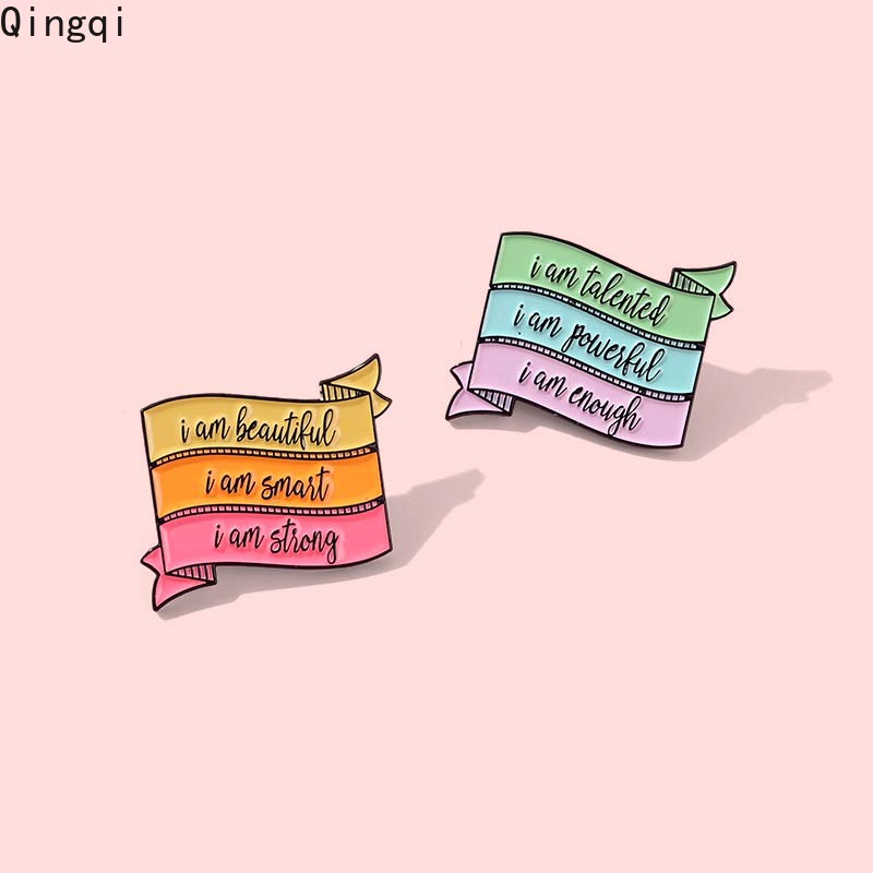 Ghim Cài Áo In Chữ I Am Beautiful Nhiều Màu Sắc Vui Nhộn