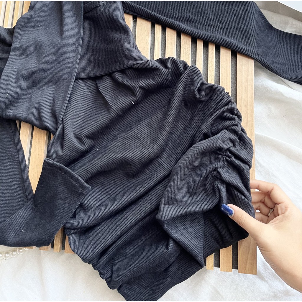 ĐẦM ĐEN - NÂU BẸT VAI CHÉO NGỰC | BigBuy360 - bigbuy360.vn