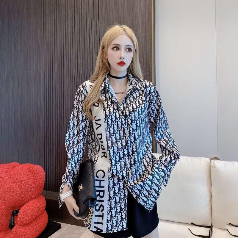 Hàng Sẵn Sàng! Áo Sơ Mi Áo Sơ Mi Nữ Cổ Chữ V In Chữ