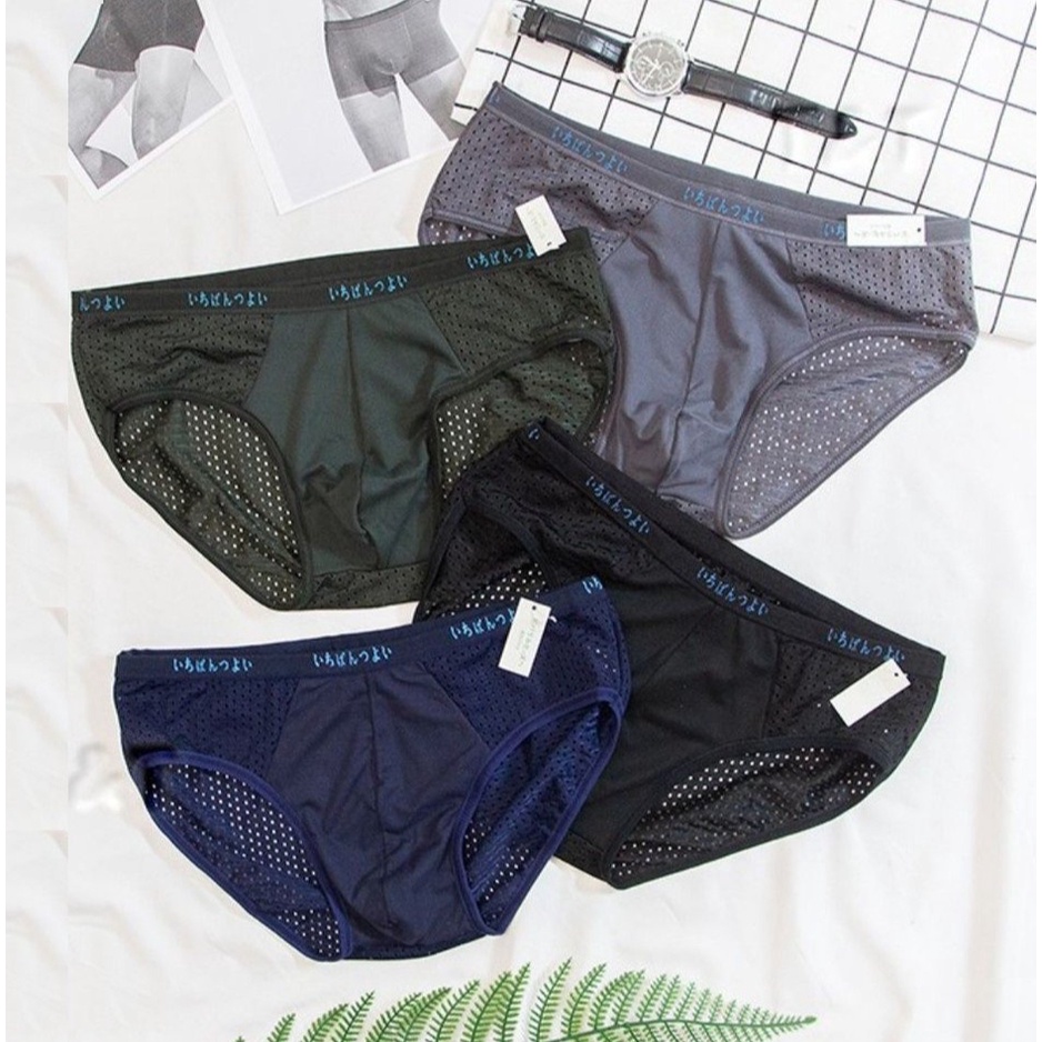 1 Quần Lót Nam DUDIA Lưới Thông Hơi - Quần Sịp Tam Giác Nam