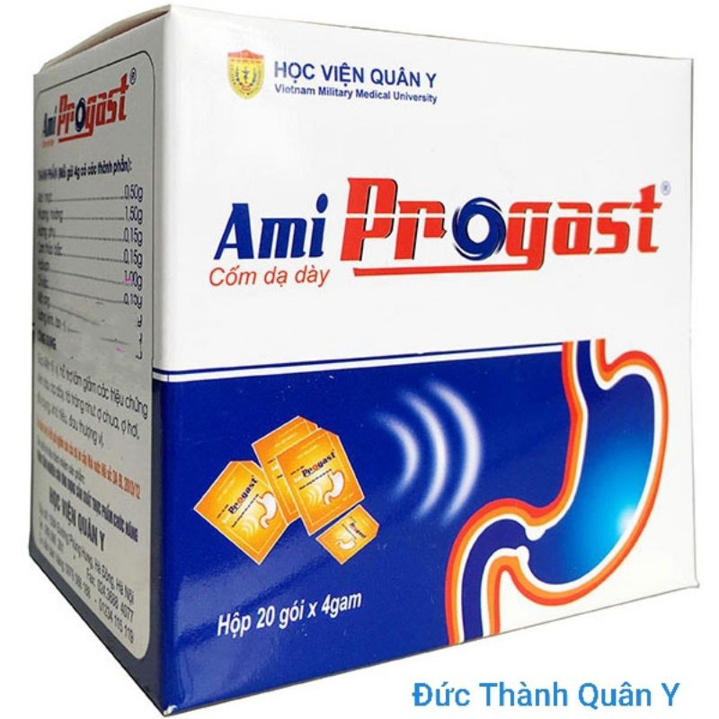 Cốm Dạ Dày Ami Progast Học Viện Quân Y (Hộp 20 Gói) - Giảm Viêm Loét Dạ Dày Tá Tràng Ợ Chua Ợ Hơi Rối Loạn Tiêu Hoá - Chính Hãng Học Viện Quân Y