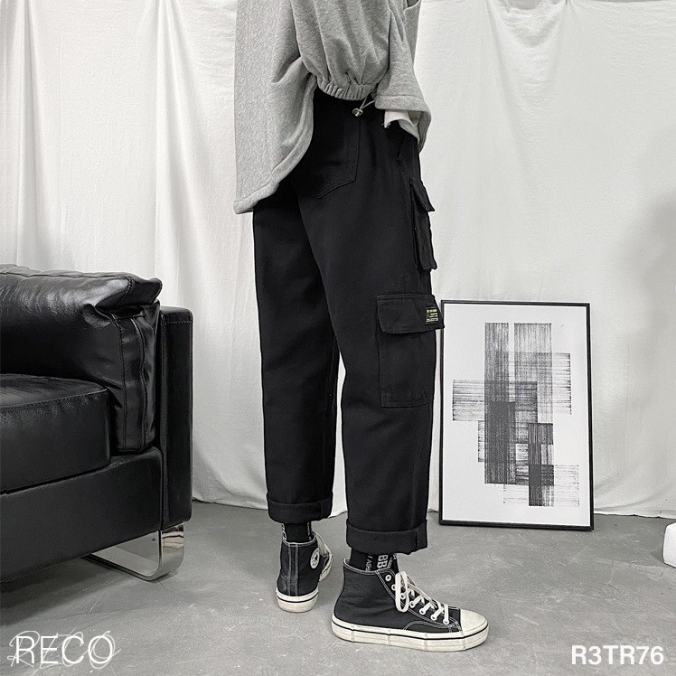Quần vải nam nữ Hàn Quốc cao cấp dáng rộng Trousers Loose R3TR76 Unisex