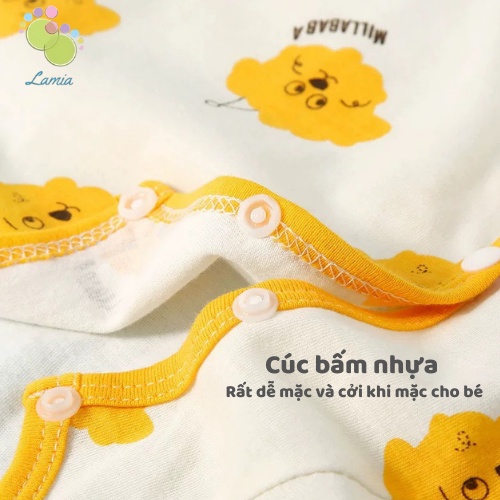 Bộ Body Đùi Cúc Giữa Vạt Chéo Mỏng Mát Cho Bé Sơ Sinh Mùa Hè 𝟐𝟗𝐁𝐃D𝐔