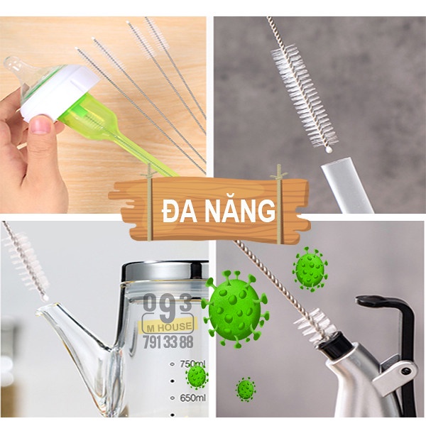 Combo 4 Cọ Rửa chai lọ miệng nhỏ, Cọ Rửa Bình Trà Bình Nước