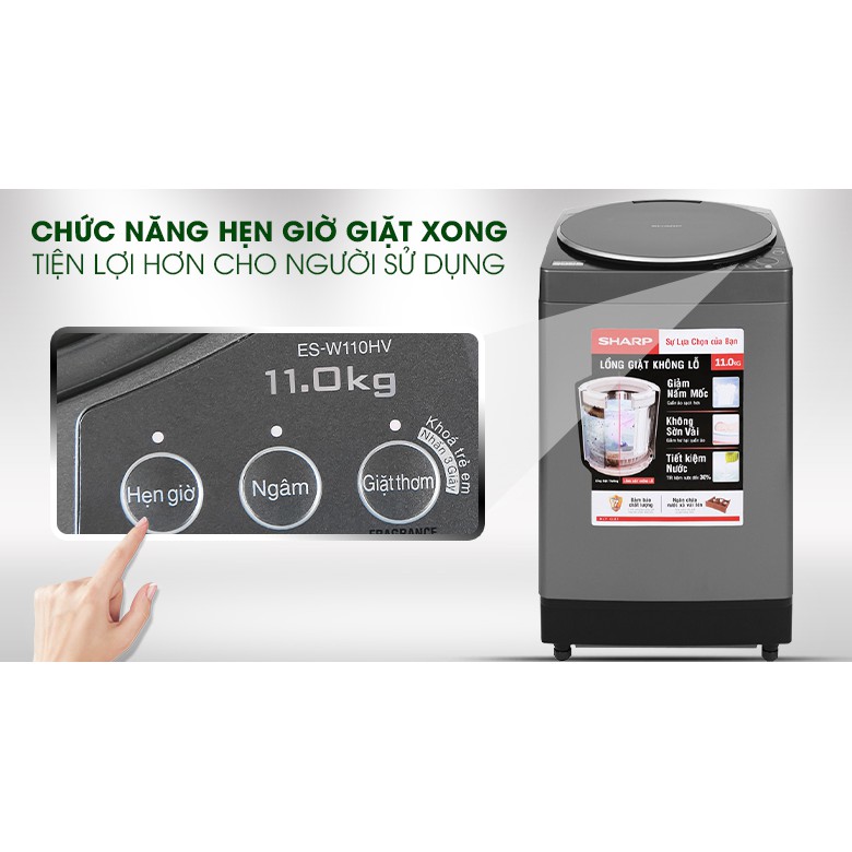 Máy giặt Sharp 11 kg ES-W110HV-S (Miễn phí giao tại HCM-ngoài tỉnh liên hệ shop)