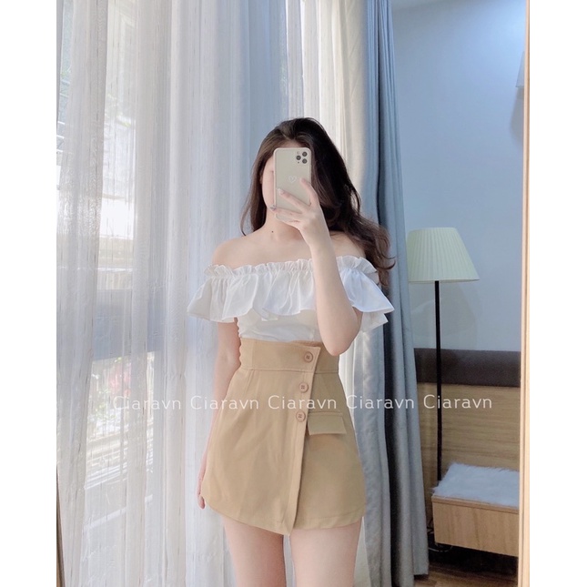 Chân váy vạt cúc