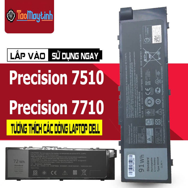 Pin Laptop Dell Precision 7510 7710 (72Wh) - Pin Laptop Dell Precision 7510 7710 (91Wh)