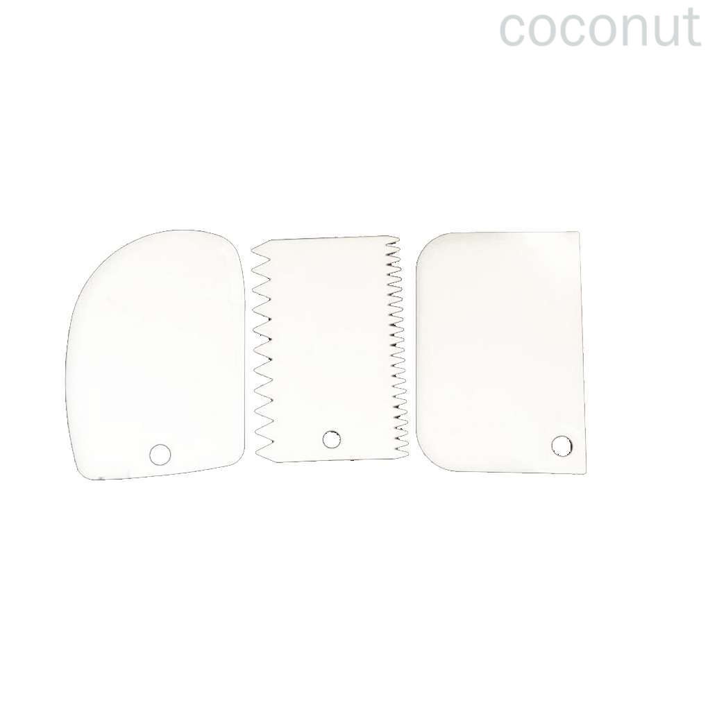 3 cái nhựa có thể tái sử dụng nhiều màu sắc đa chức năng không đều đặn Cạnh răng tự làm Bộ dụng cụ cạo kem Bộ dụng cụ làm khuôn bánh
