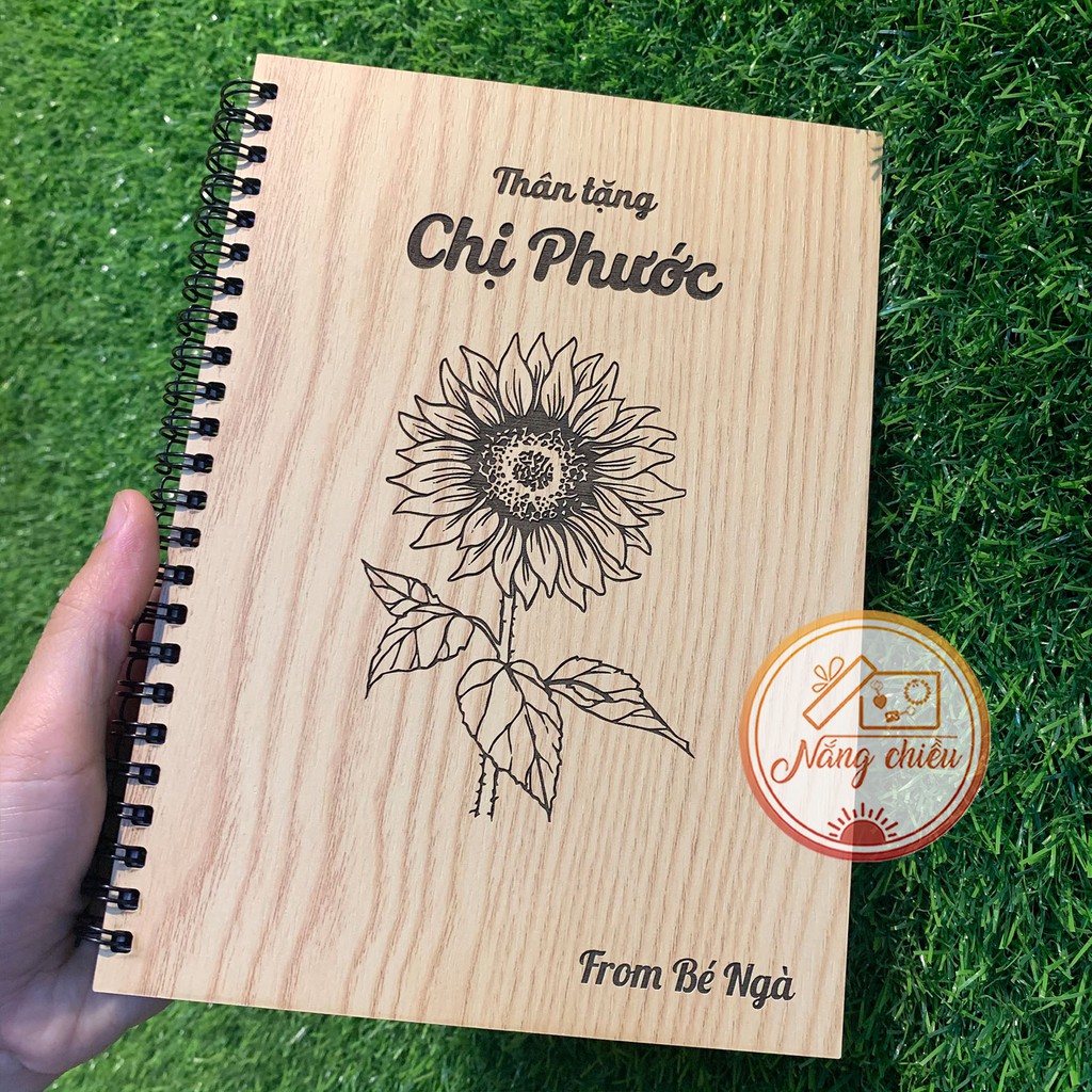 Sổ tay Notebook bìa gỗ cứng - Món quà ý nghĩa tặng tngười thân yêu - Sổ 100 trang dày dặn