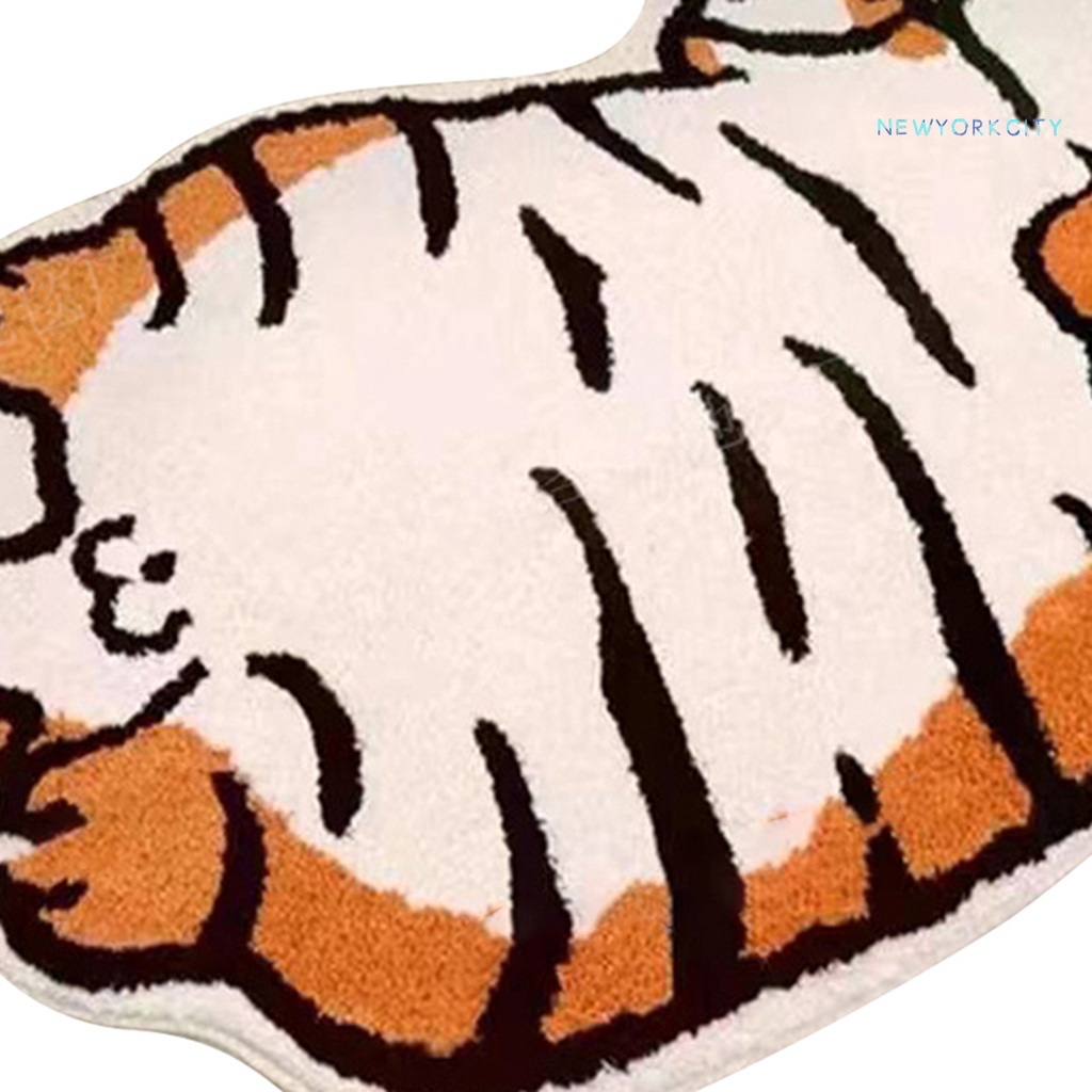 Thảm lót cửa chùi chân Lông Nhung Mềm Mại Hình Chú Hổ Dễ Thương Dùng Hàng Ngày