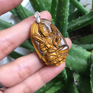 Mặt Phật Hư Không Tạng Bồ Tát mắt hổ vàng size 3.5x2.5cm