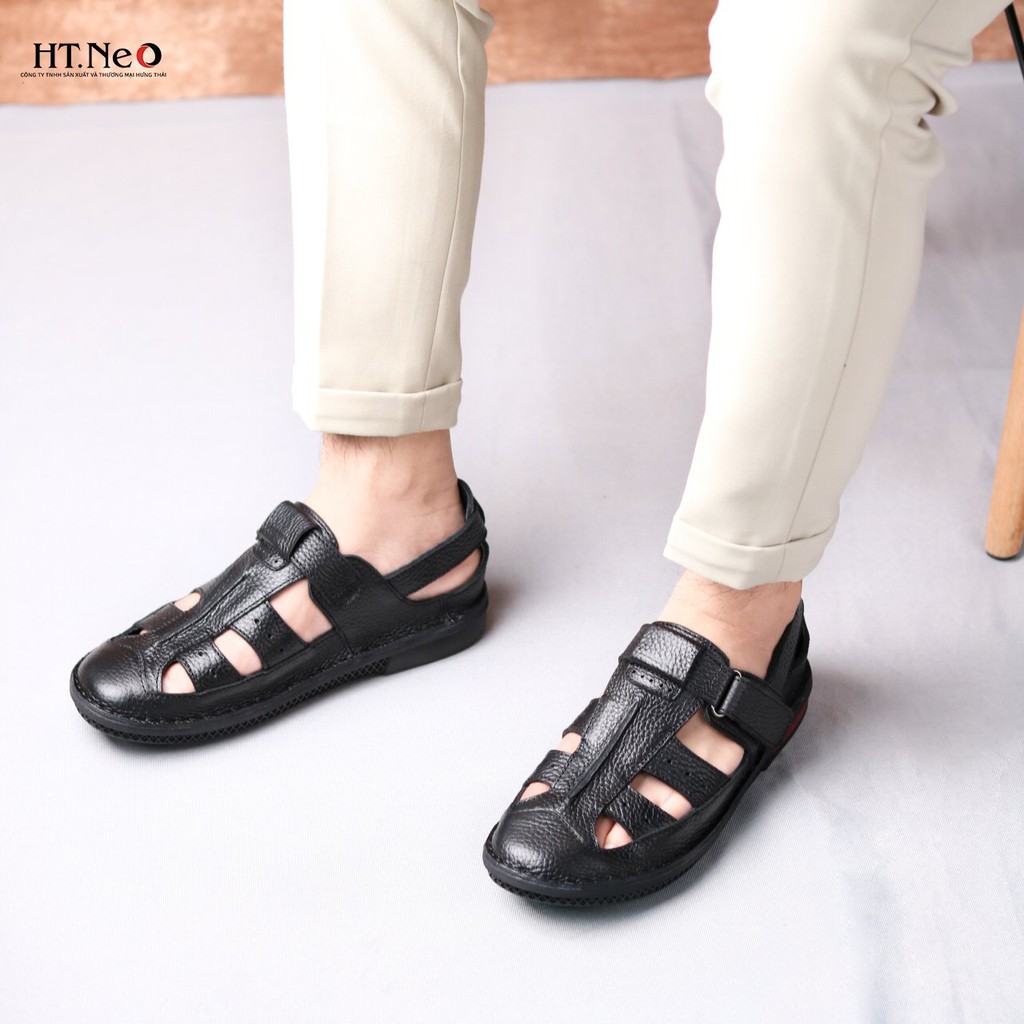 Sandal cao cấp HT.NEO 100% da bò, thiết kế siêu đẹp trẻ trung hiện đại, đế kếp siêu bền, bền bỉ R25