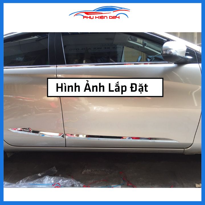 Bộ ốp nẹp sườn Vios 2019-2020-2021-2022-2023 mạ crom trang trí làm đẹp xe