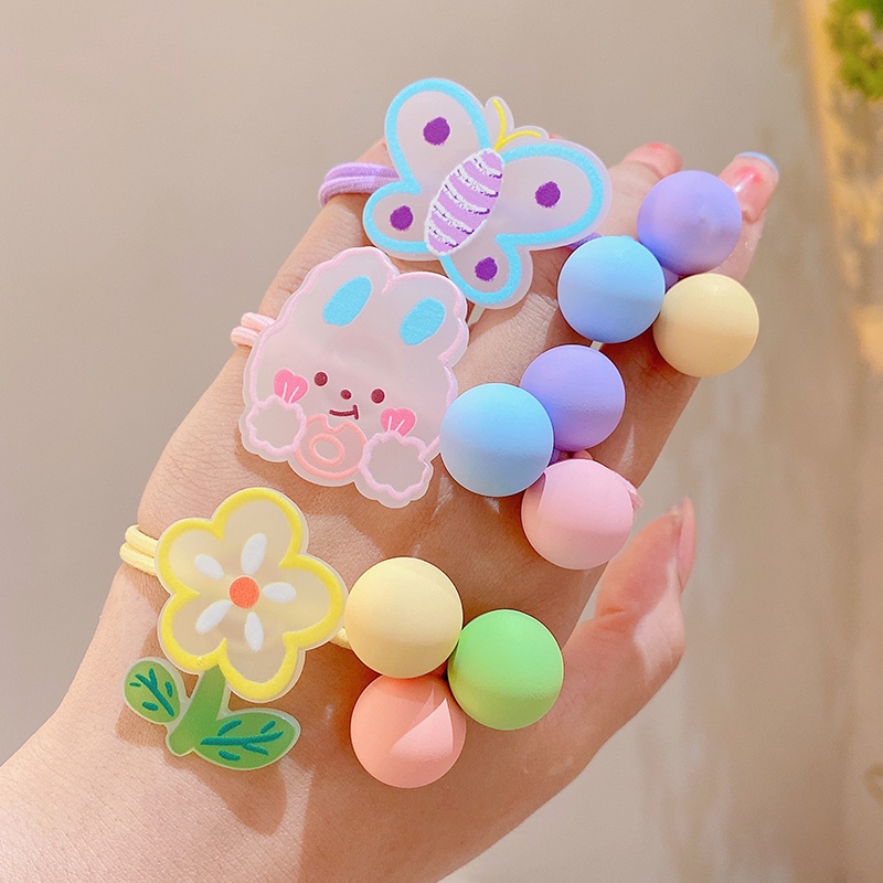 Dây Cột Tóc Hoạ Tiết Hoạt Hình Chất Liệu Co Giãn Dành Cho Trẻ Em