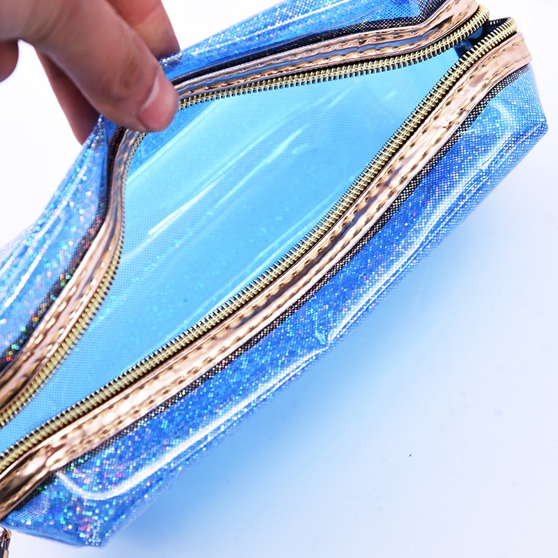 Túi Đựng Mỹ Phẩm Đa Năng Bằng PVC Chống Thấm Nước Màu Laser Tiện Dụng