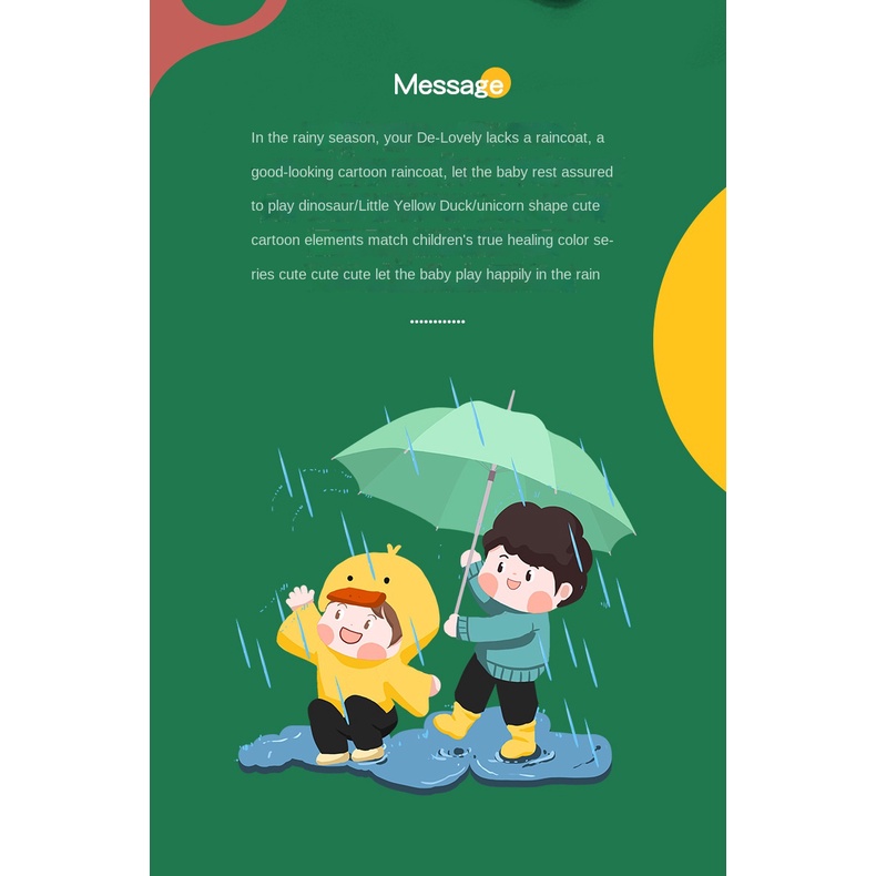Áo mưa Lemonkid bằng EVA có độ dài trung bình cho trẻ em