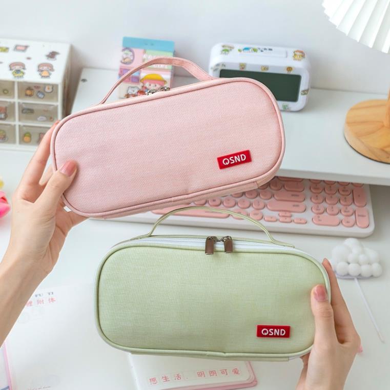Túi đựng bút vải SOLANO hộp đựng bút học sinh túi vải canvas chống nước có chia ngăn cỡ lớn SP-001426