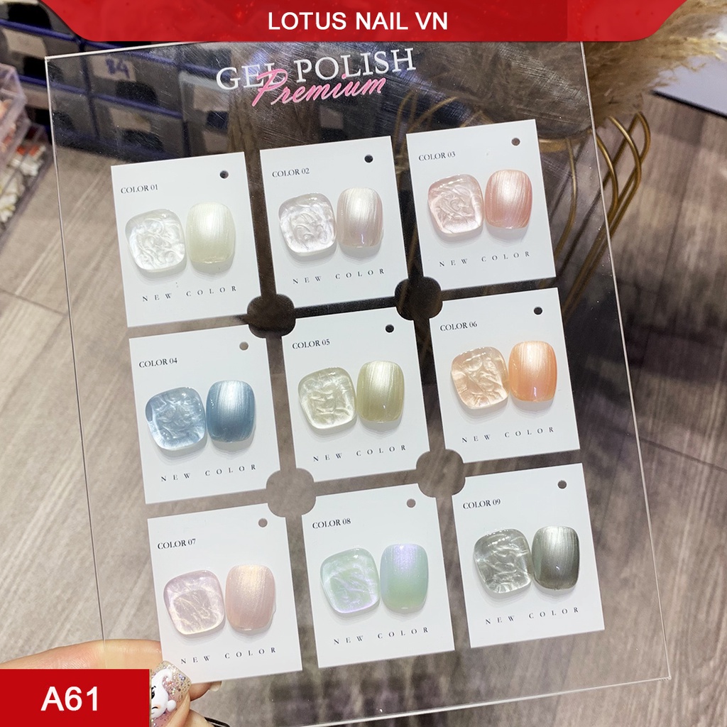 Set sơn gel ngọc trai 3D Vedeeni 9 màu siêu độc đáo mã A61 tặng kèm bảng màu