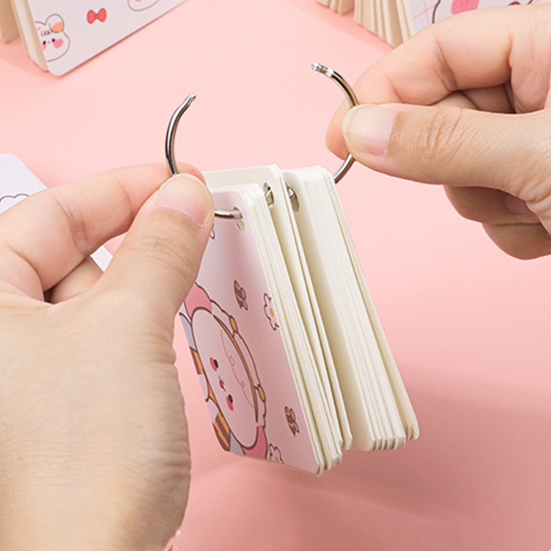 RUIXIANG Sổ Ghi Chú Mini Hình Tròn In Hoạt Hình Dễ Thương