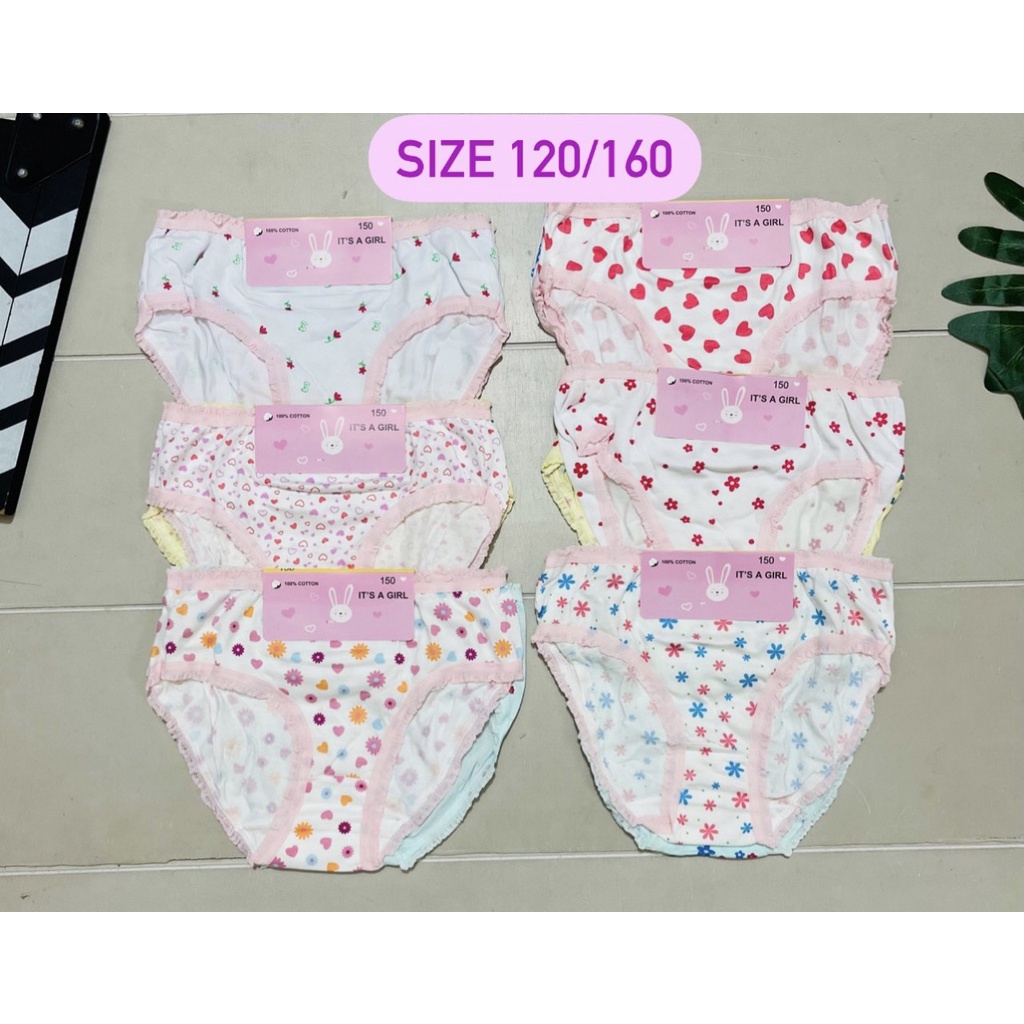 Combo 3c quần chip tam giác/ quần lót bé gái, màu sắc ngọt ngào dễ thương ( cho bé gái từ 7-35 kg)