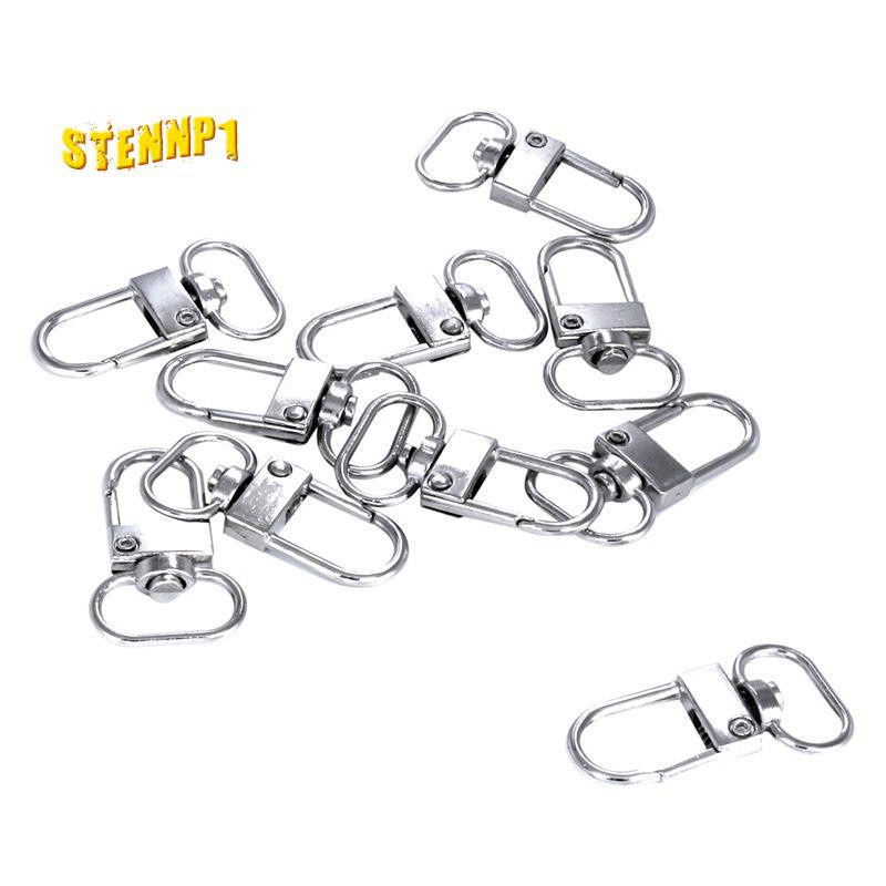 10 pieces Swivel Carabiner Hook Sier Key Chain 18mm x 33 mm