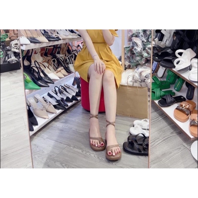 Sandal Xỏ Ngón Cột Dây Đế Cao 3cm Đi Êm Chân