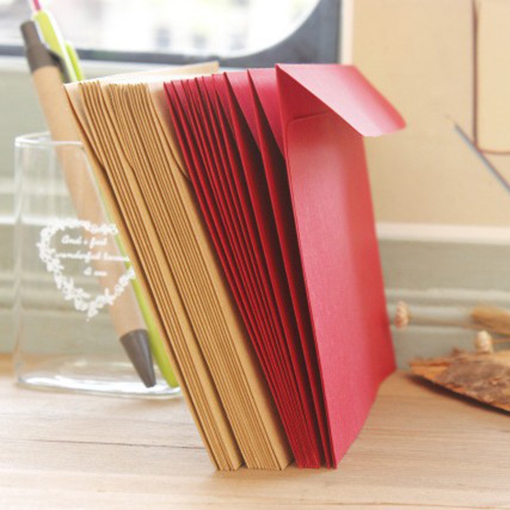 Phong bì thư bằng giấy kraft màu đỏ đen phong cách cổ điển