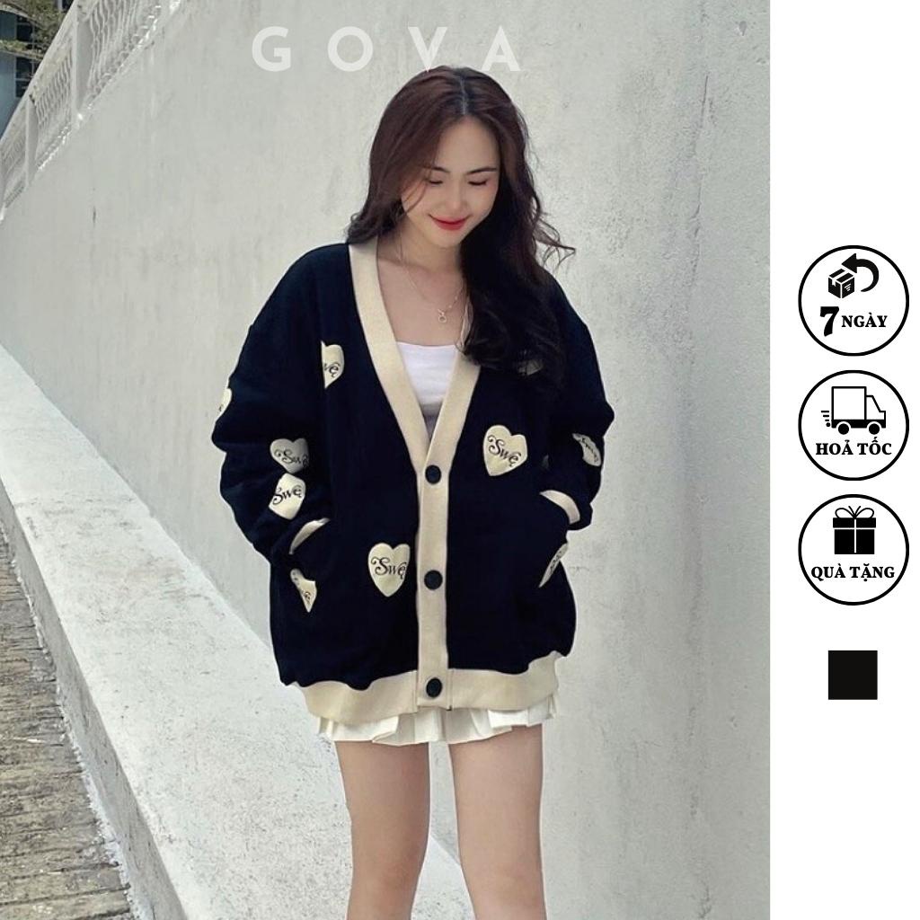 Áo khoác nỉ Cardigan SWE Ulzzang form rộng Unisex bông 2 lớp GOVA Mẫu Hot vừa về XƯỞNG SỈ GOVA