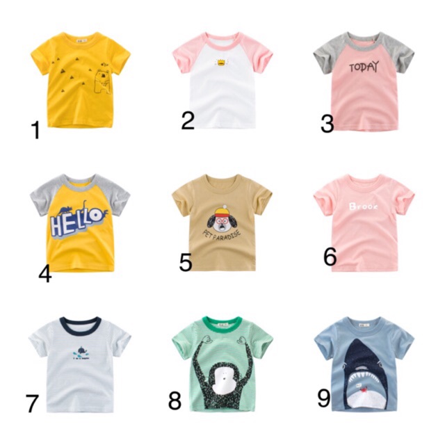 [Bảng màu 1-9] Áo kids 27 chất cotton-mềm-thấm hút mồ hôi năm 2020