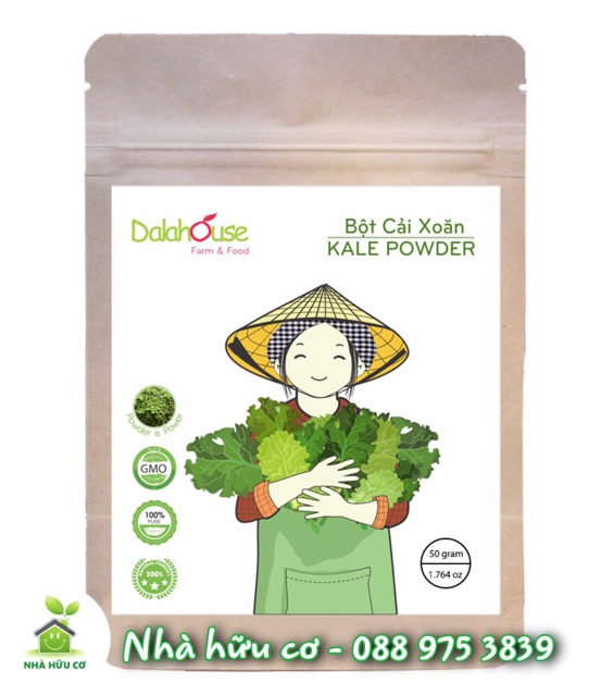 Dalahouse - Bột cải kale(xoăn) sấy lạnh 50gr - Date: 10/2022 - Nhà Hữu Cơ