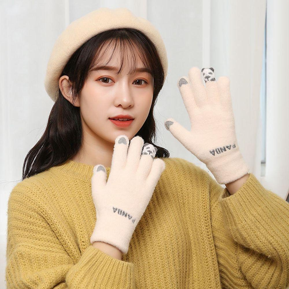 1 Đôi Găng Tay Len Dày Co Dãn Thoáng Khí Cho Nữ