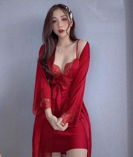Set váy và choàng ngủ lụa