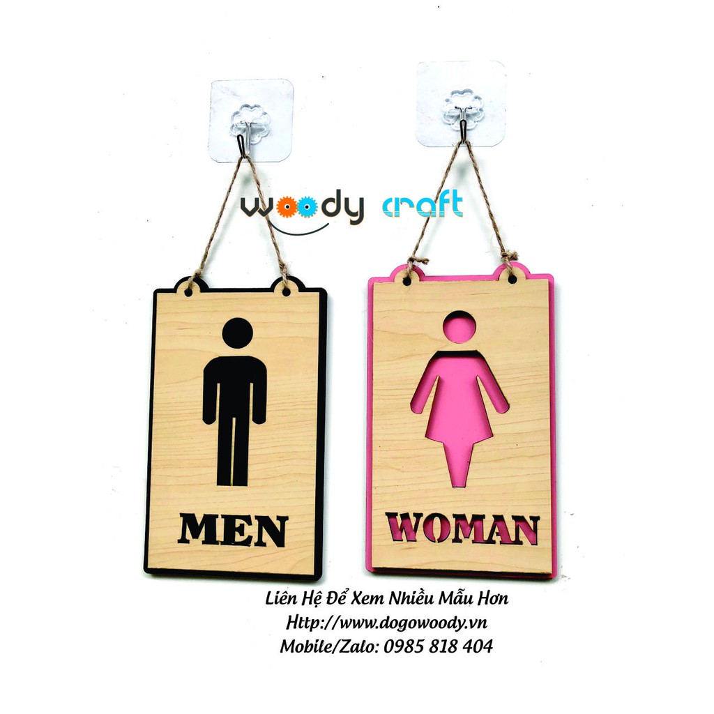 Bảng Chỉ Dẫn WC Nam - Nữ - Bảng Gỗ Nhà Vệ Sinh | BigBuy360 - bigbuy360.vn