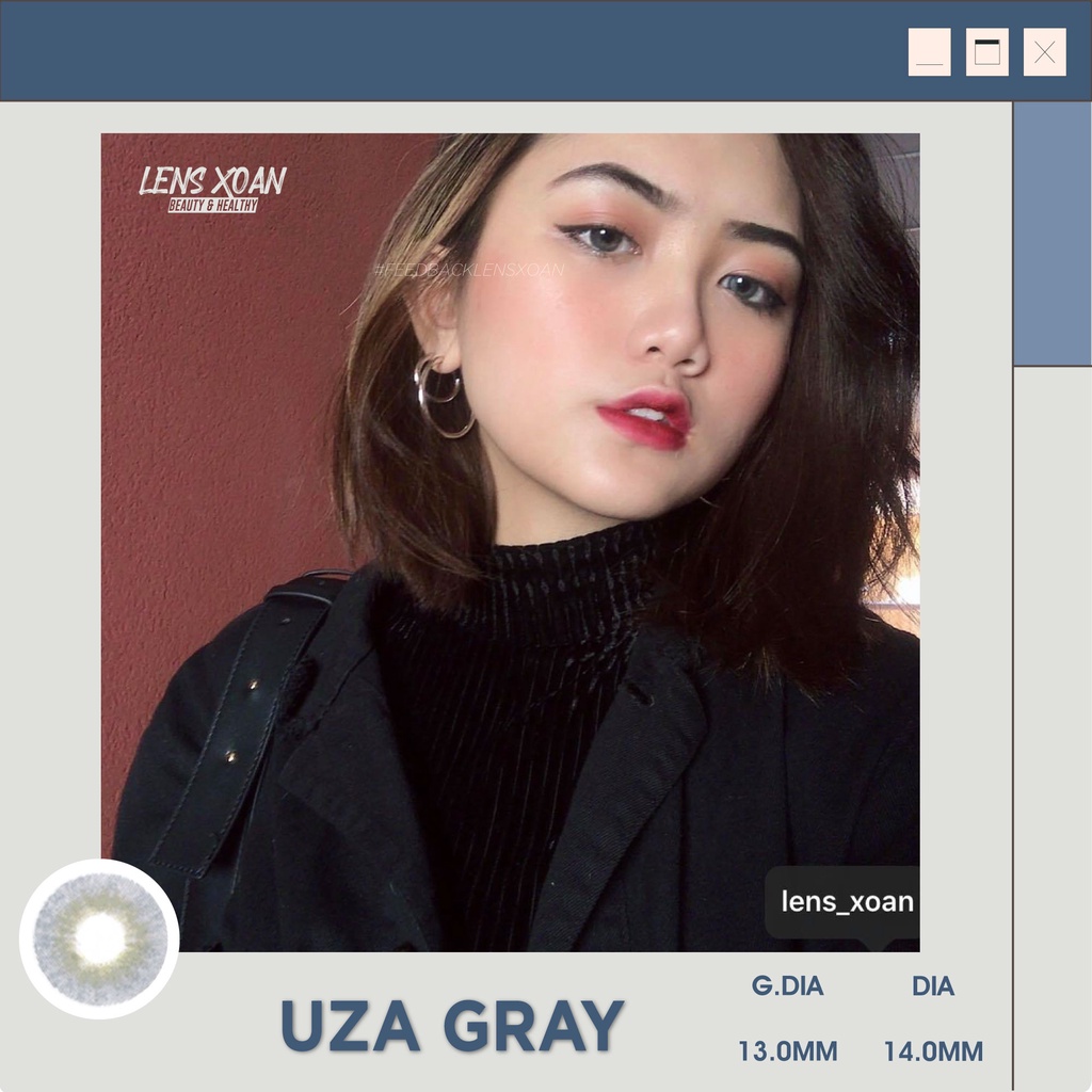 KÍNH ÁP TRÒNG UZA GRAY- HERA : LENS XÁM TÂY ÁNH XANH NHẸ | LENS XOẮN