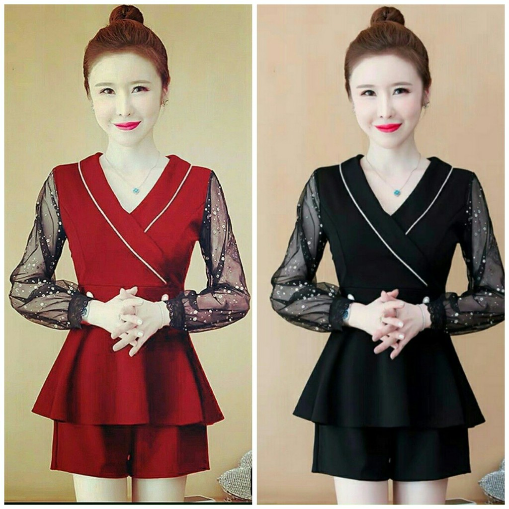 Set bộ dạo phố phối lưới kim tuyến